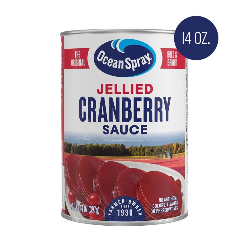 slide 1 of 11, Ocean Spray Jellied Cranberry Sauce - 14oz, 14 oz