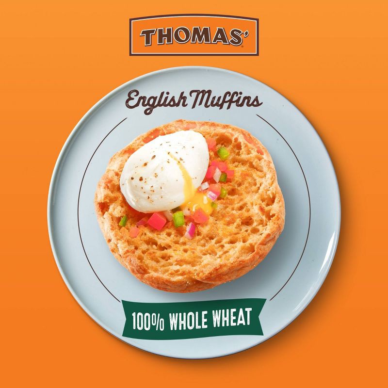 slide 3 of 8, Thomas' Whole Wheat English Muffins - 12oz/6ct, 6 ct; 12 oz