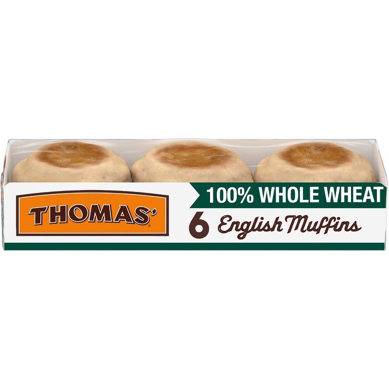 slide 1 of 8, Thomas' Whole Wheat English Muffins - 12oz/6ct, 6 ct; 12 oz
