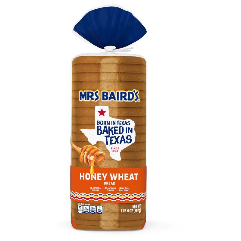 slide 7 of 11, Mrs Baird's Mrs. Baird's Honey Wheat Bread - 20oz, 20 oz