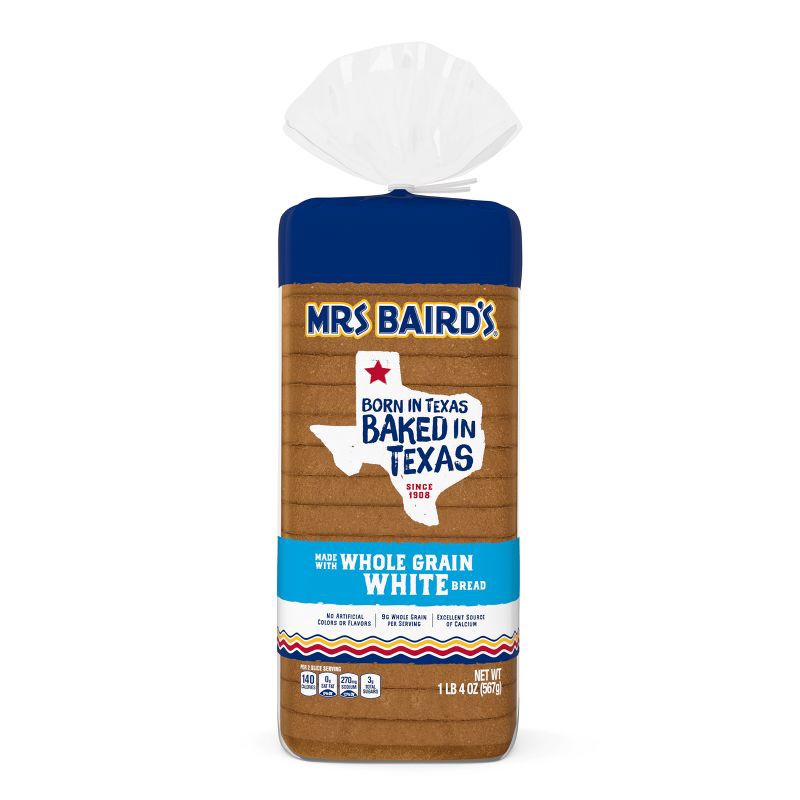 slide 8 of 12, Mrs Baird's Mrs. Baird's Whole Grain White Bread - 20oz, 20 oz