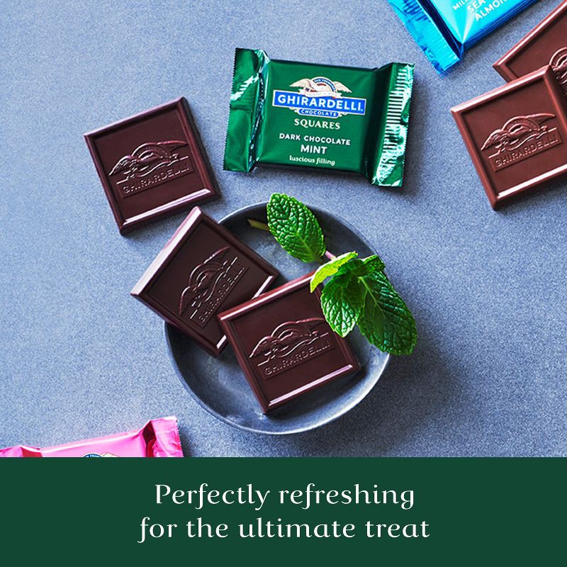 slide 4 of 6, GHIRARDELLI Dark Chocolate Mint Candy SQUARES - 6.38oz, 6.38 oz