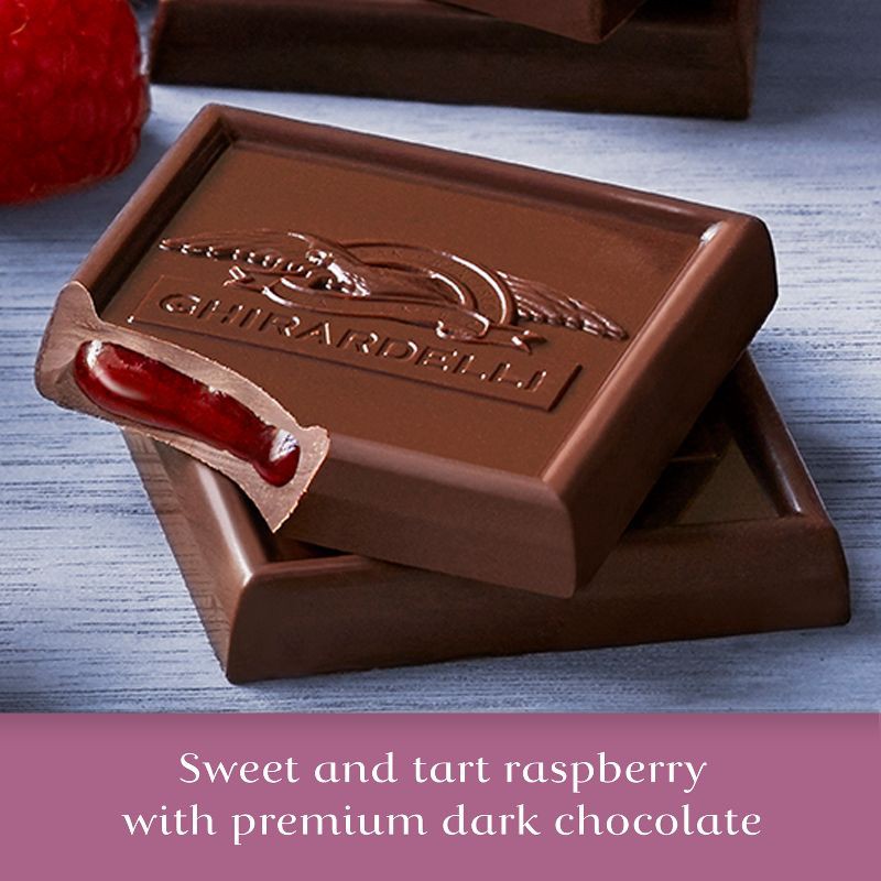 slide 4 of 6, GHIRARDELLI Dark Chocolate Raspberry Candy SQUARES - 6.38oz, 6.38 oz