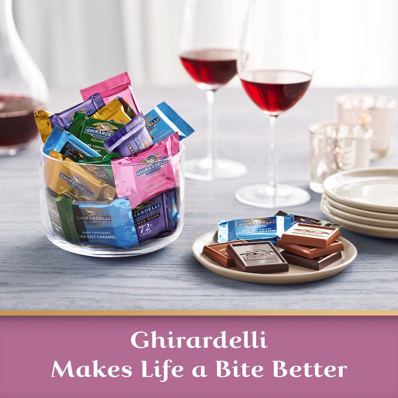 slide 5 of 6, GHIRARDELLI Dark Chocolate Raspberry Candy SQUARES - 6.38oz, 6.38 oz