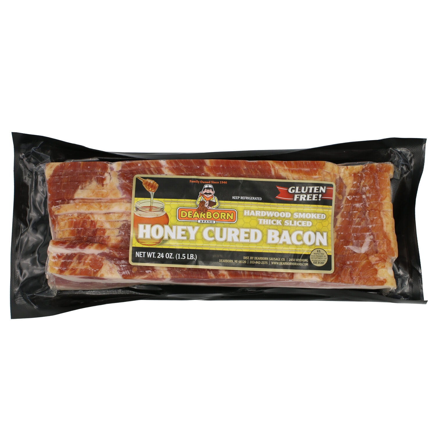 slide 1 of 1, Dearborn Honey Cured Thick Sliced, 1 ct