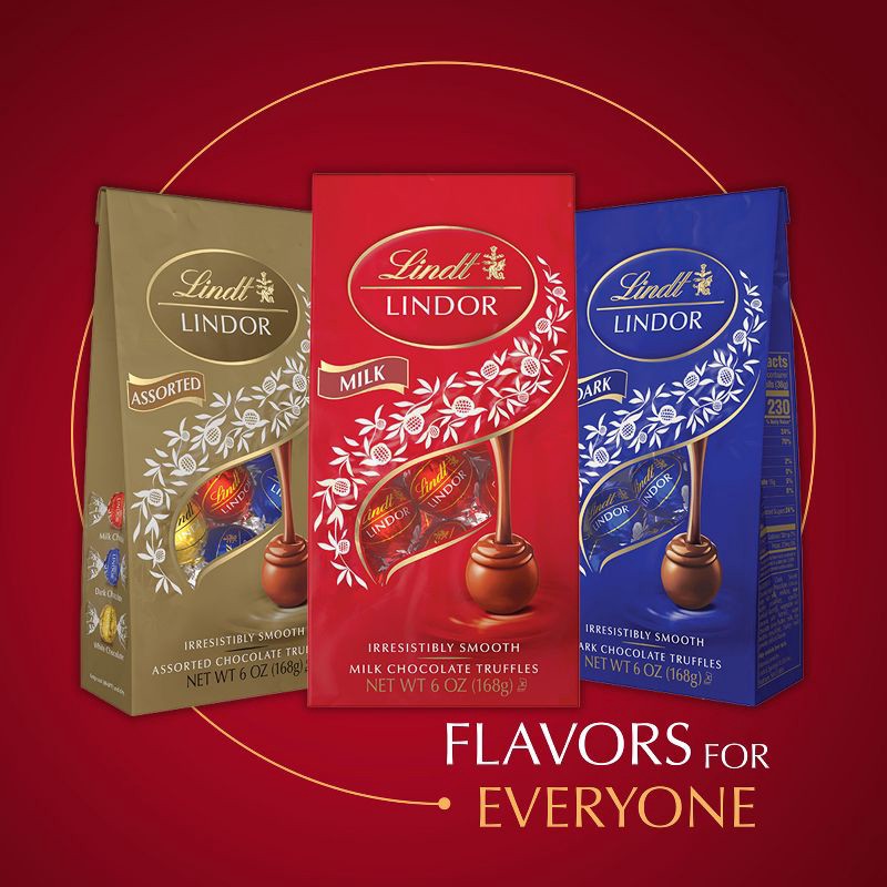 slide 5 of 7, Lindt Lindor Milk Chocolate Candy Truffles - 6 oz., 6 oz