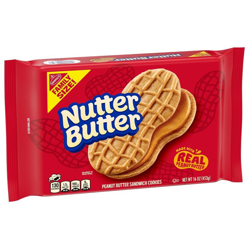 slide 7 of 13, Nutter Butter Peanut Butter Sandwich Cookies Family Size - 16oz, 16 oz