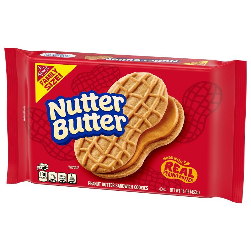 slide 8 of 13, Nutter Butter Peanut Butter Sandwich Cookies Family Size - 16oz, 16 oz