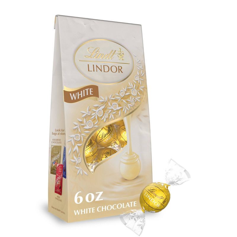 slide 1 of 7, Lindt Lindor White Chocolate Candy Truffles - 6 oz., 6 oz