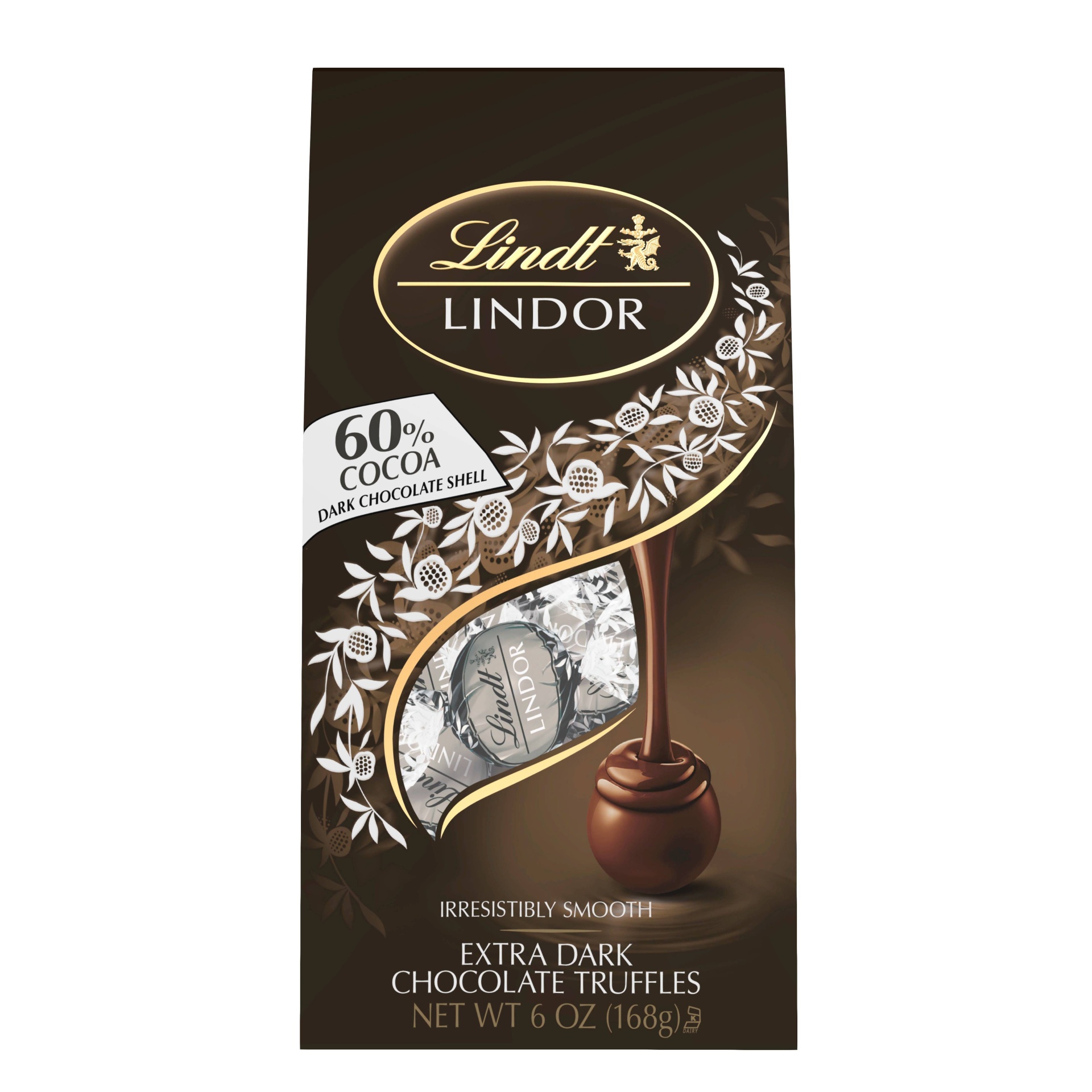 slide 1 of 1, Lindt Lindor 60% Cocoa Dark Chocolate Truffles, 6 oz