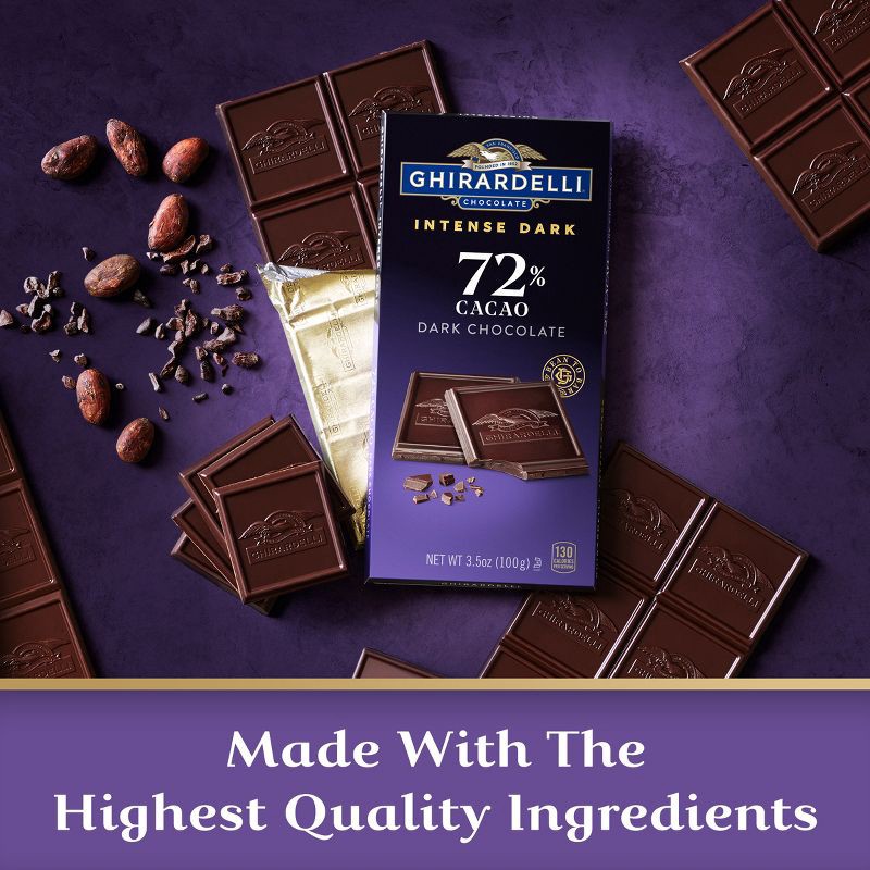 slide 3 of 6, Ghirardelli Intense Dark 72% Cacao Dark Chocolate Candy Bar - 3.5oz, 3.5 oz
