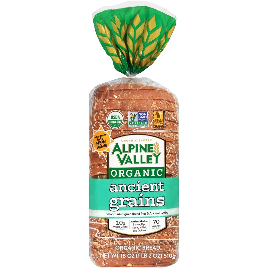 slide 1 of 1, Alpine Valley Organic Ancient Grains Bread, 18 oz