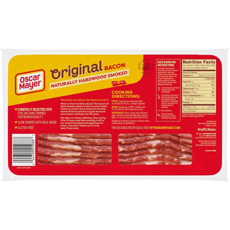slide 9 of 9, Oscar Mayer Hardwood Smoked Bacon - 16oz, 16 oz