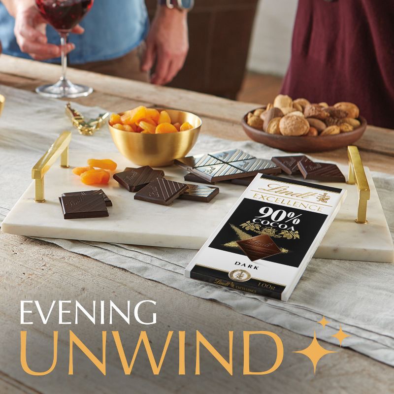 slide 6 of 11, Lindt Excellence 90% Cocoa Dark Chocolate Candy Bar - 3.5 oz., 3.5 oz