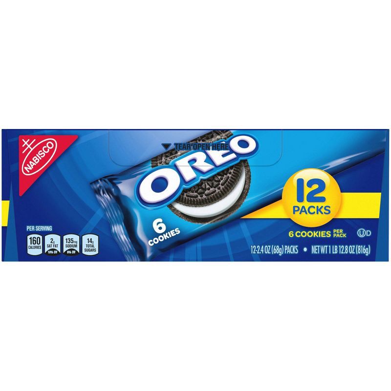 slide 10 of 17, OREO Chocolate Sandwich Cookies - Snack Packs - 2.4oz / 12ct, 2.4 oz, 12 ct