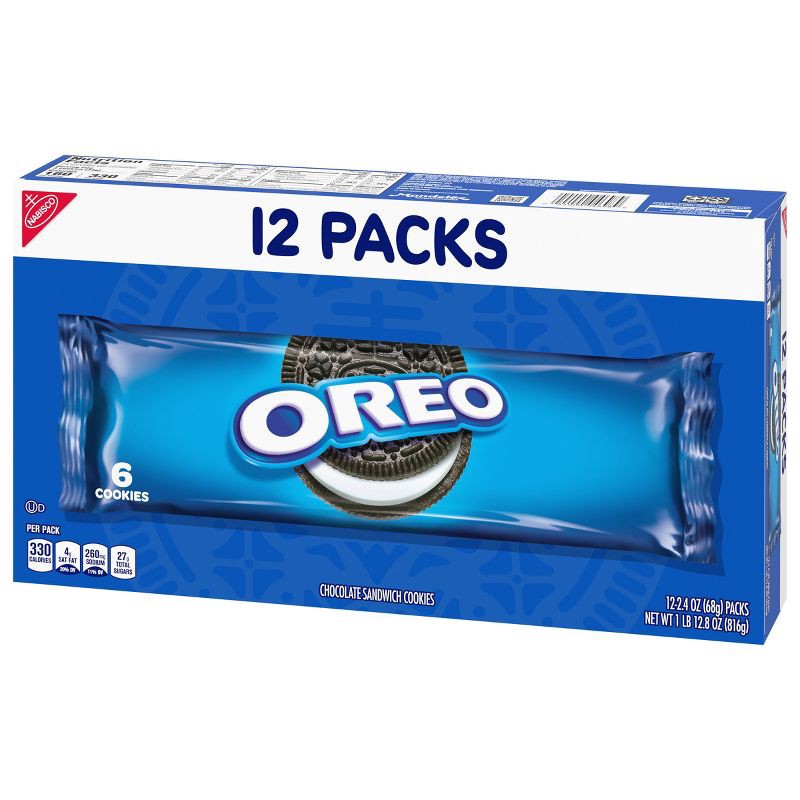 slide 3 of 17, OREO Chocolate Sandwich Cookies - Snack Packs - 2.4oz / 12ct, 2.4 oz, 12 ct