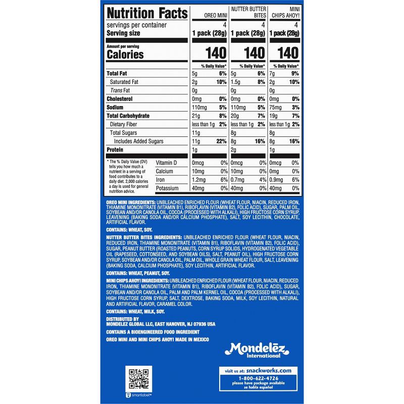 slide 5 of 10, Nabisco Mini Cookies Mix With OREO Mini, Mini Chips Ahoy! & Nutter Butter Bites Snack Pack Variety - 12oz/12ct, 12 ct; 12 oz