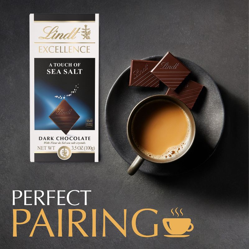 slide 2 of 10, Lindt Excellence Sea Salt Dark Chocolate Candy Bar - 3.5 oz., 3.5 oz