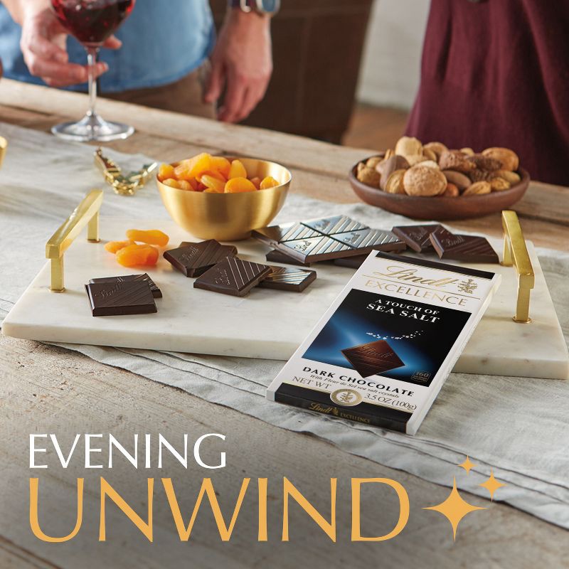 slide 7 of 10, Lindt Excellence Sea Salt Dark Chocolate Candy Bar - 3.5 oz., 3.5 oz