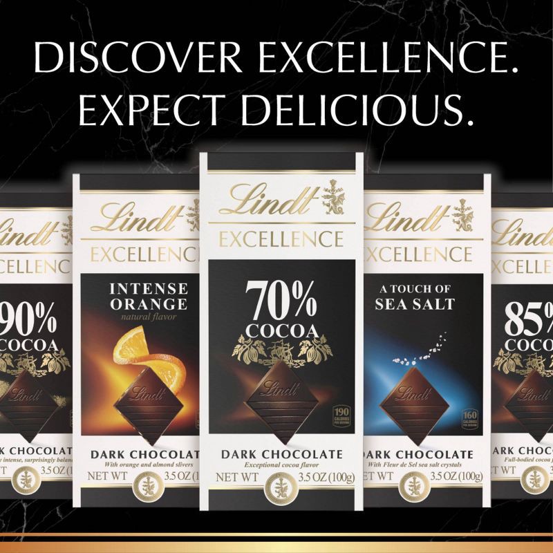 slide 7 of 9, Lindt Excellence Sea Salt Dark Chocolate Candy Bar - 3.5 oz., 3.5 oz