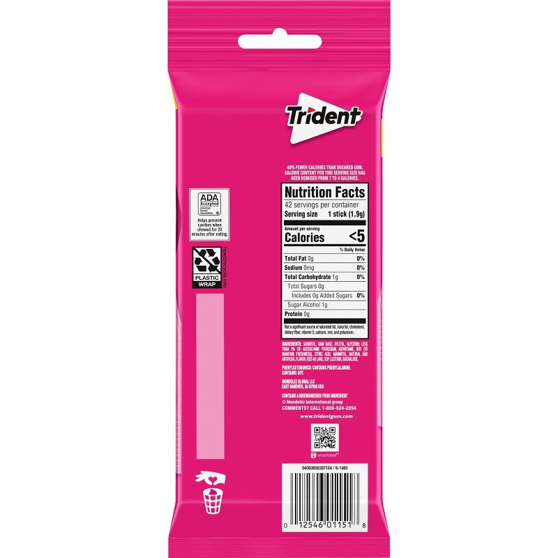 slide 6 of 10, Trident Bubblegum Sugar Free Gum - 3ct/2.86oz, 3 ct, 2.86 oz