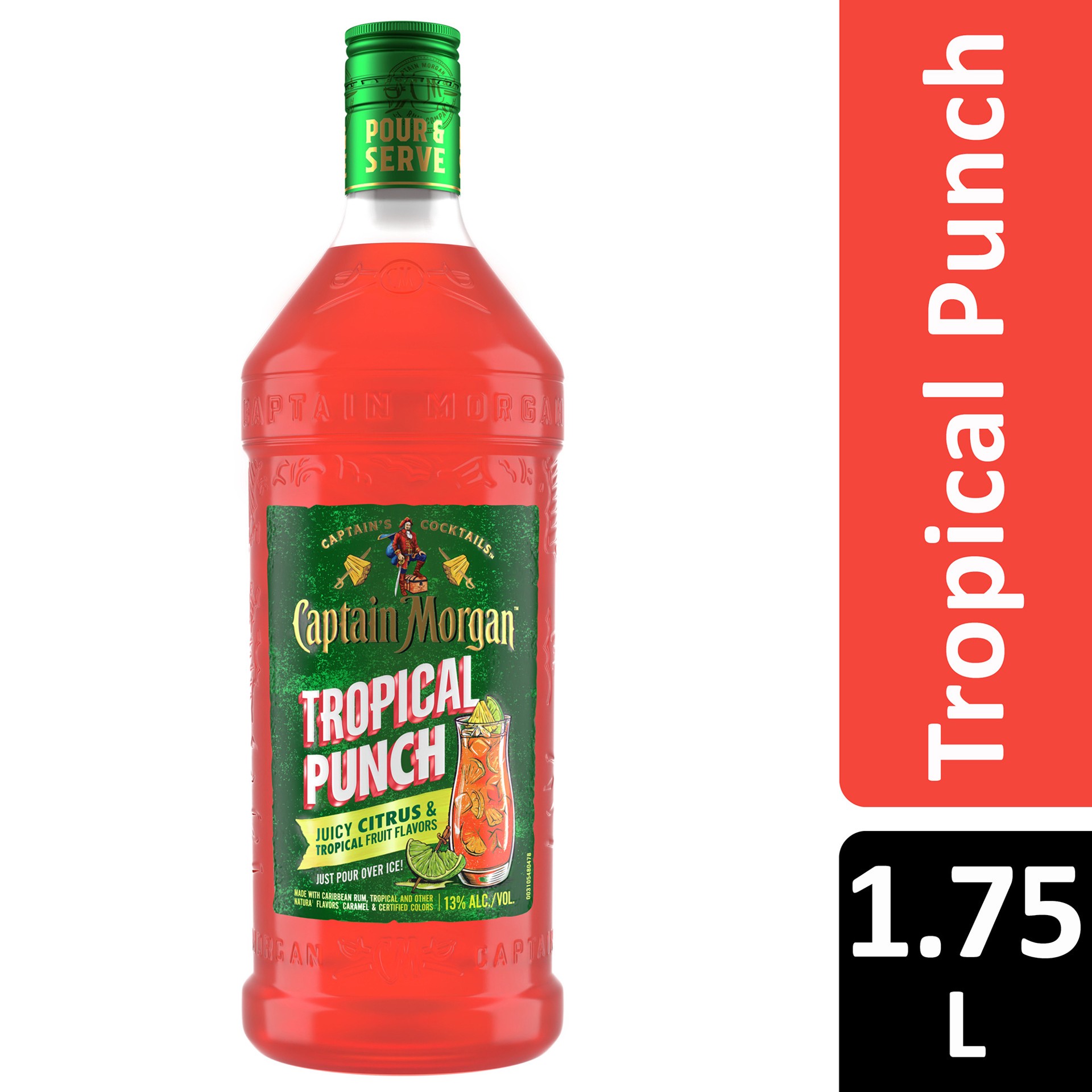 slide 5 of 5, Captain Morgan Tropical Punch, 1.75 L, 1.75 liter