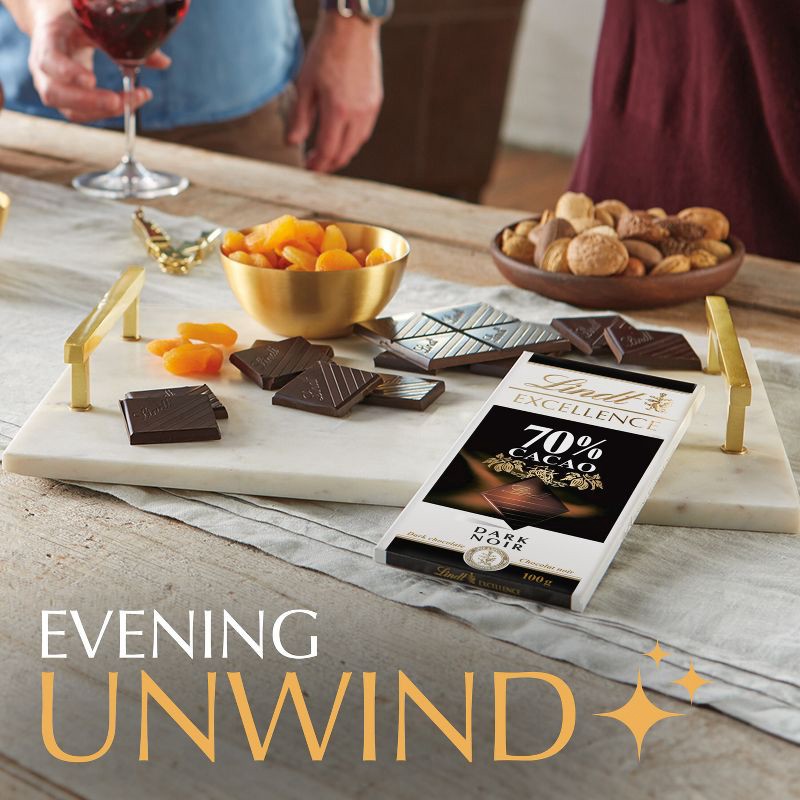 slide 7 of 11, Lindt Excellence 70% Cocoa Dark Chocolate Candy Bar - 3.5 oz., 3.5 oz