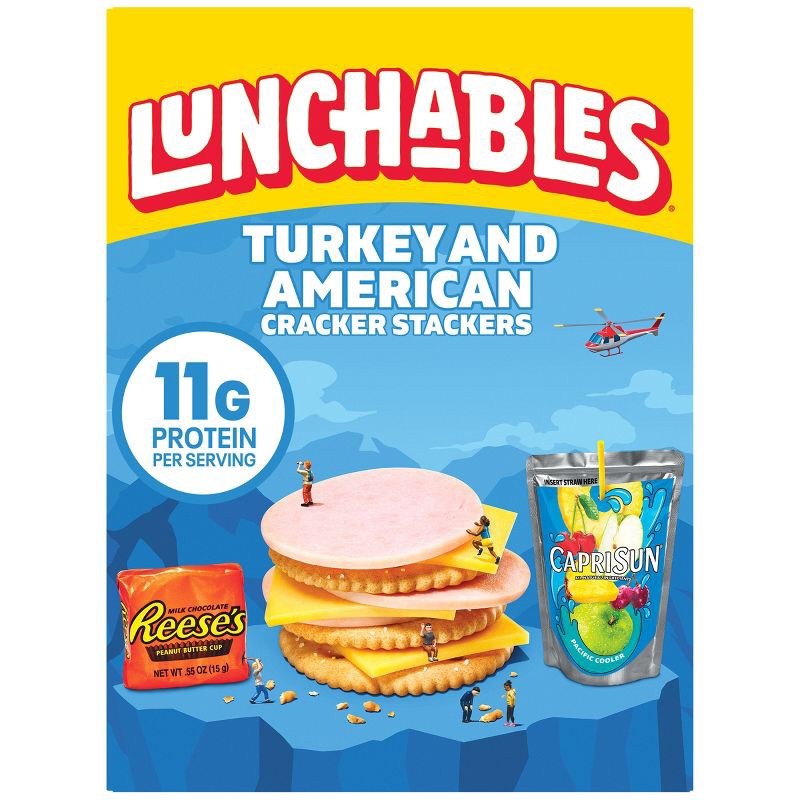 slide 1 of 11, Lunchables Turkey & American Cheese Cracker Stackers - 8.9oz, 8.9 oz