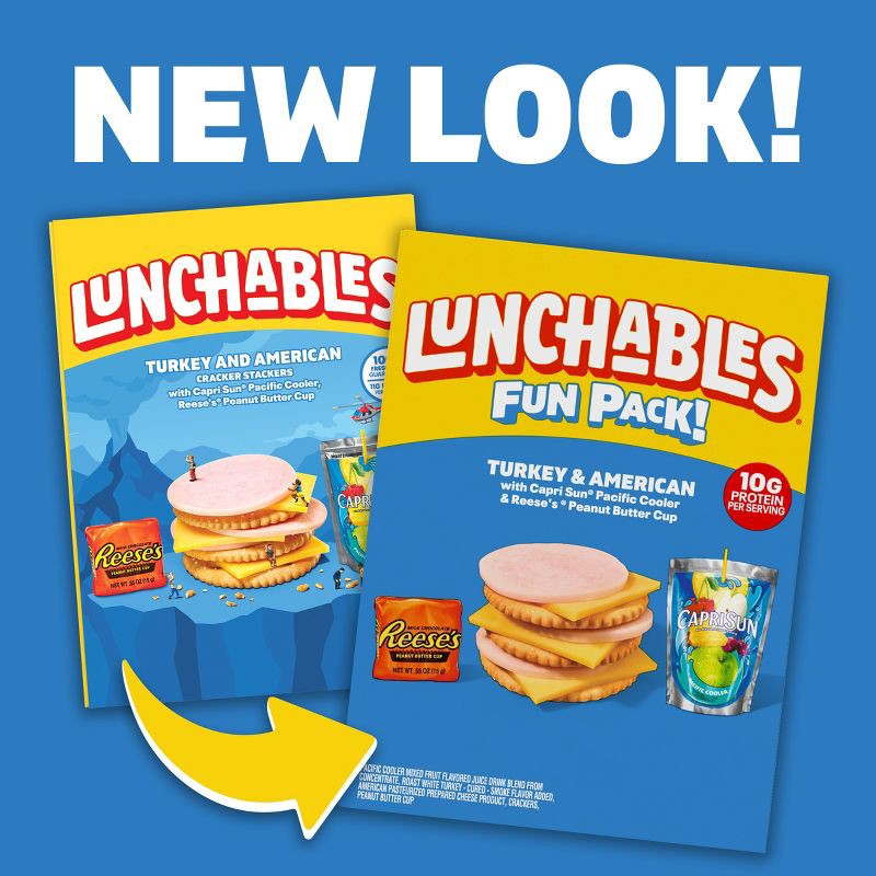 slide 3 of 10, Lunchables Turkey & American Cheese Cracker Stackers - 8.9oz, 8.9 oz