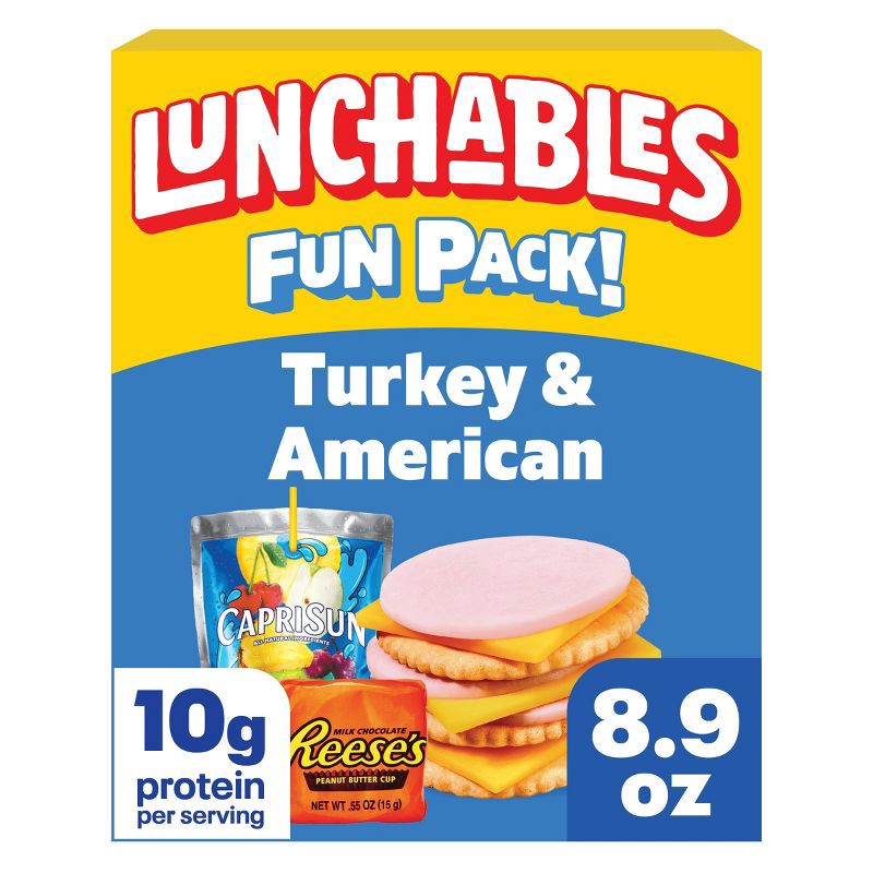slide 1 of 10, Lunchables Turkey & American Cheese Cracker Stackers - 8.9oz, 8.9 oz