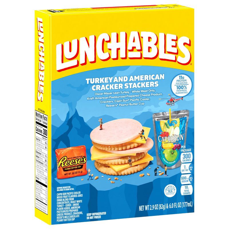 slide 10 of 11, Lunchables Turkey & American Cheese Cracker Stackers - 8.9oz, 8.9 oz