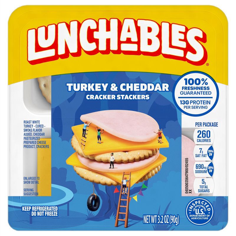 slide 8 of 11, Lunchables Turkey & Cheddar Cheese with Crackers - 3.2oz, 3.2 oz