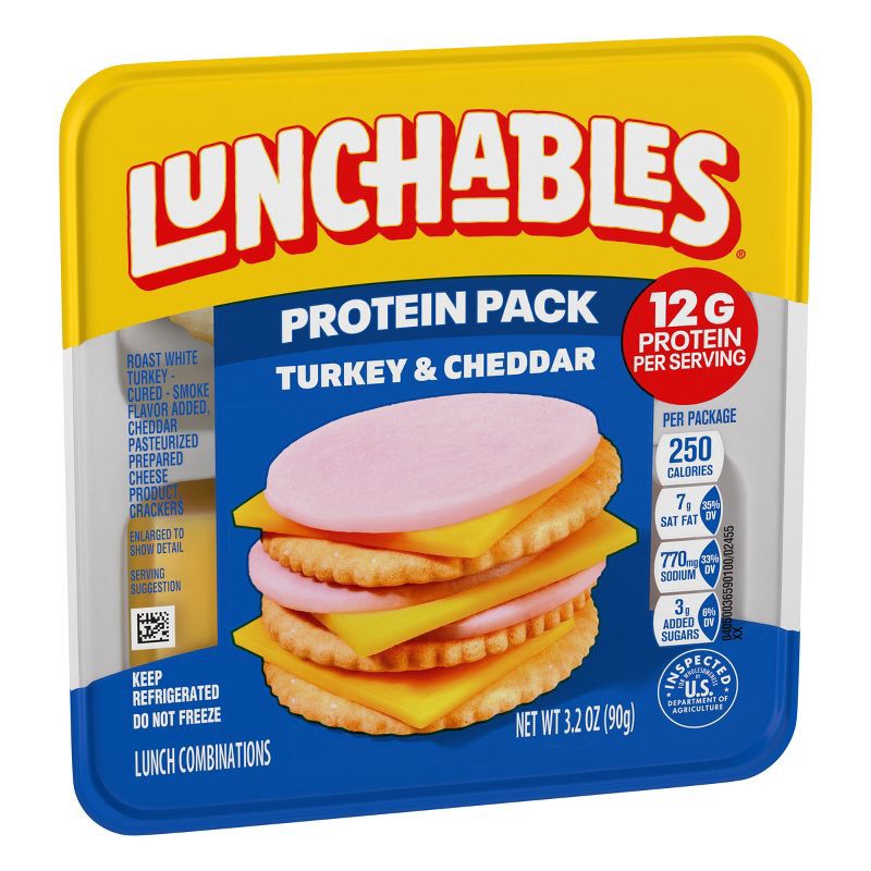 slide 9 of 10, Lunchables Turkey & Cheddar Cheese with Crackers - 3.2oz, 3.2 oz