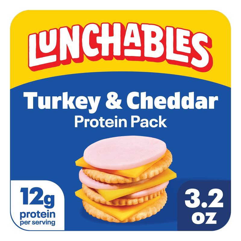 slide 1 of 10, Lunchables Turkey & Cheddar Cheese with Crackers - 3.2oz, 3.2 oz