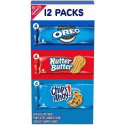 Nabisco Snack Pack Variety Cookies Mix With OREO, Chips Ahoy! & Nutter Butter - 23.4oz/12ct