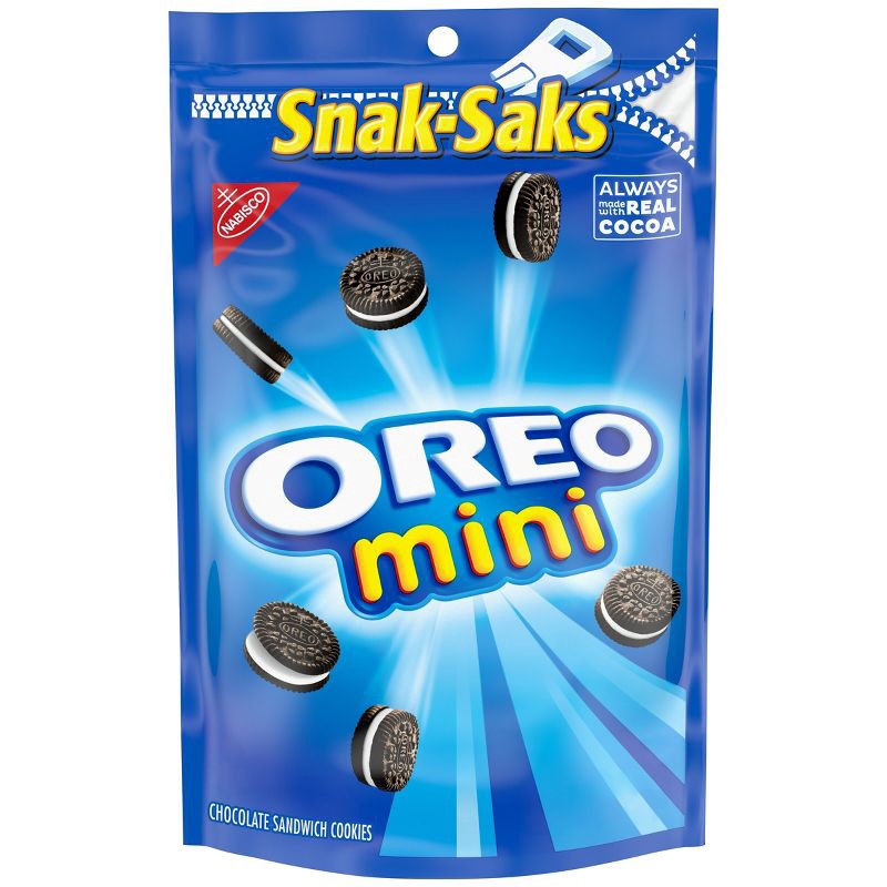 slide 1 of 16, OREO Mini Chocolate Sandwich Cookies - Snack-Sak - 8oz, 8 oz