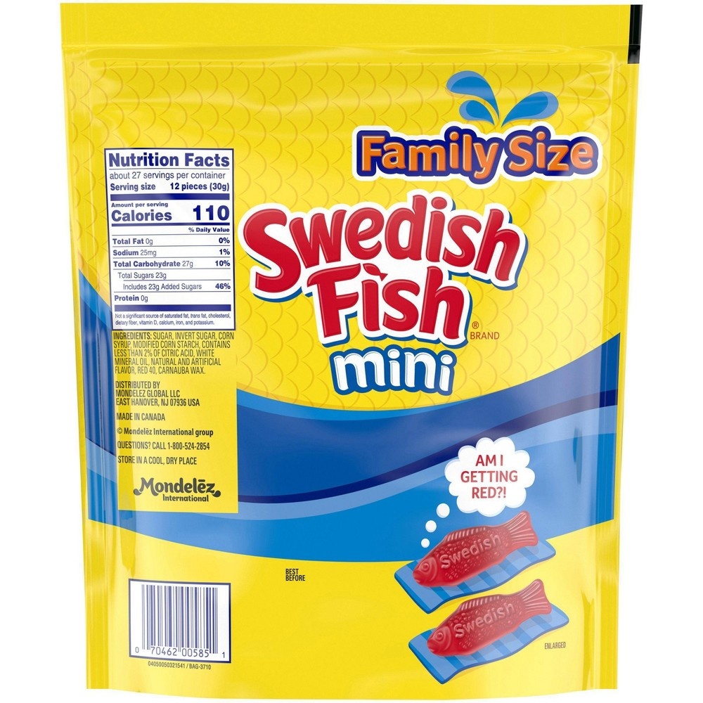 slide 5 of 9, Swedish Fish Mini Soft & Chewy Candy Family Size Bag, 28.8 oz