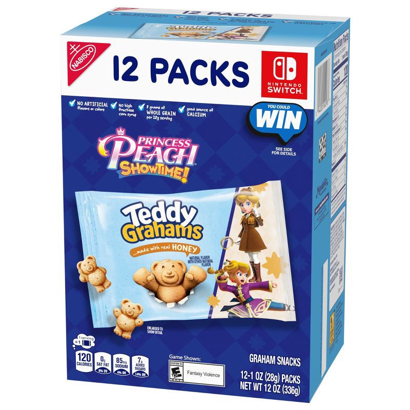 slide 1 of 10, Teddy Grahams Honey Graham Snacks - 12oz/12ct, 12 ct; 12 oz