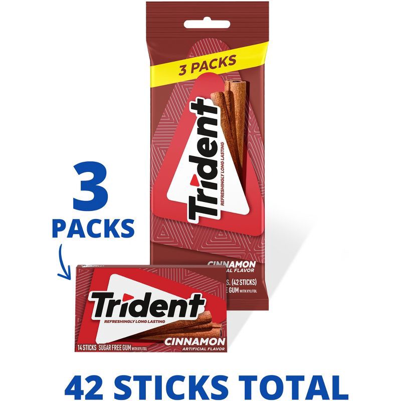 slide 2 of 14, Trident Cinnamon Sugar Free Gum - 2.82oz, 2.82 oz