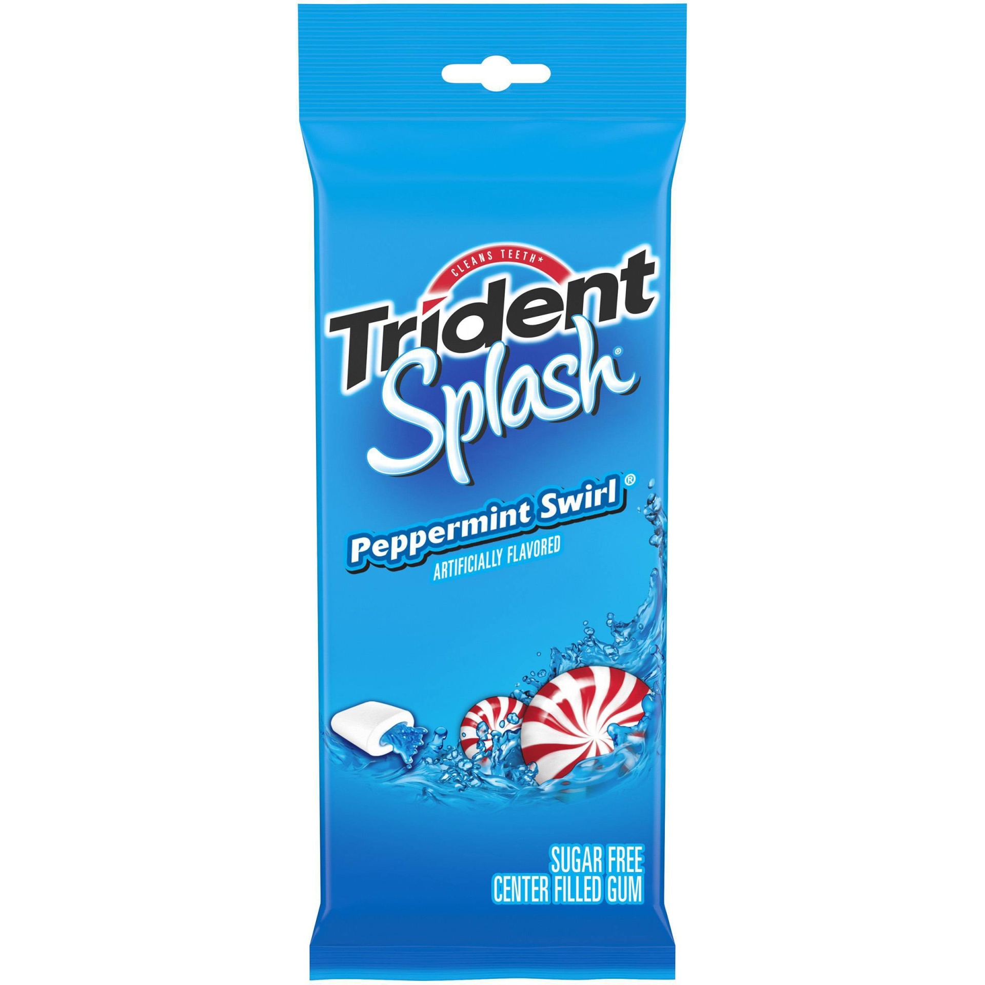 slide 1 of 9, Trident Splash Peppermint Swirl Sugar Free Gum, 2.1 oz