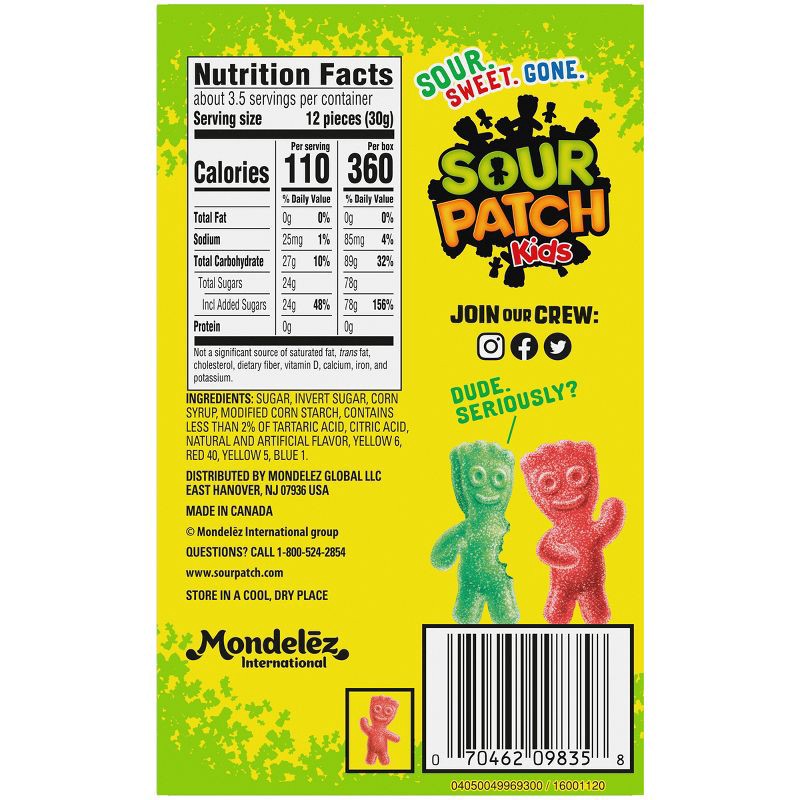 slide 8 of 12, Sour Patch Kids Soft & Chewy Candy - 3.5oz, 3.5 oz