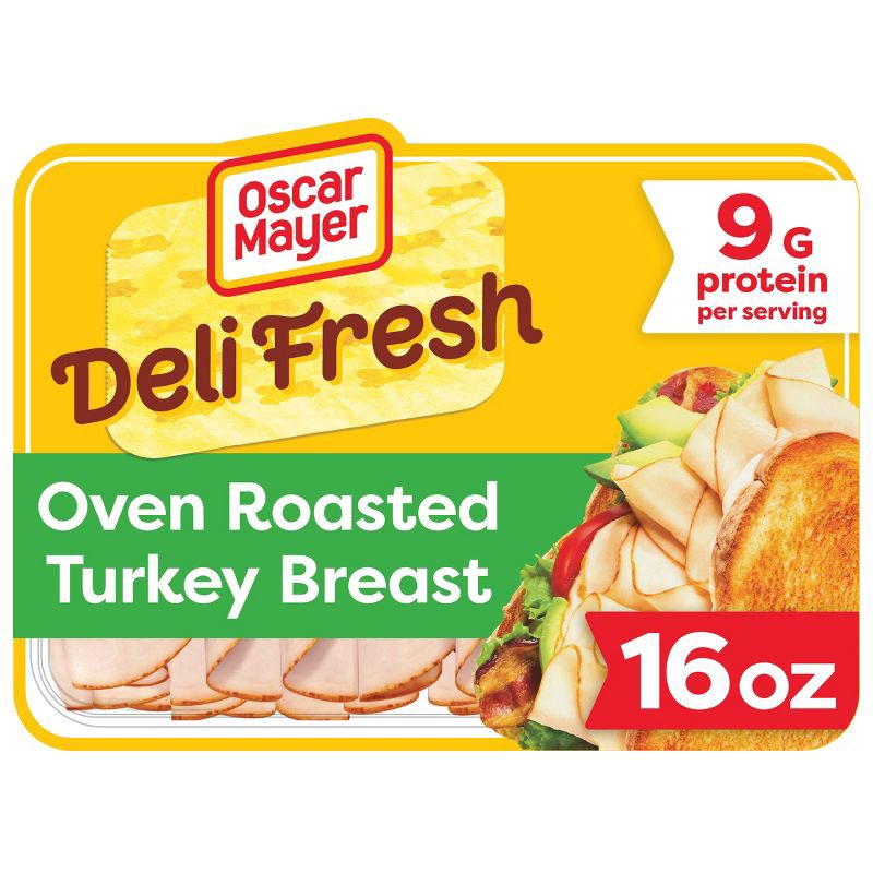 slide 1 of 8, Oscar Mayer Deli Fresh Oven Roasted Turkey Breast Sliced Lunch Meat Family Size - 16oz, 16 oz