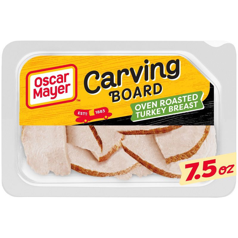 slide 1 of 10, Oscar Mayer Carving Board Oven Roasted Turkey Breast Sliced Lunch Meat - 7.5oz, 7.5 oz