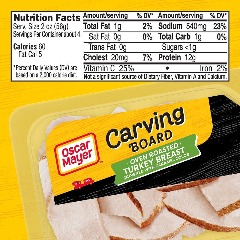 slide 7 of 10, Oscar Mayer Carving Board Oven Roasted Turkey Breast Sliced Lunch Meat - 7.5oz, 7.5 oz