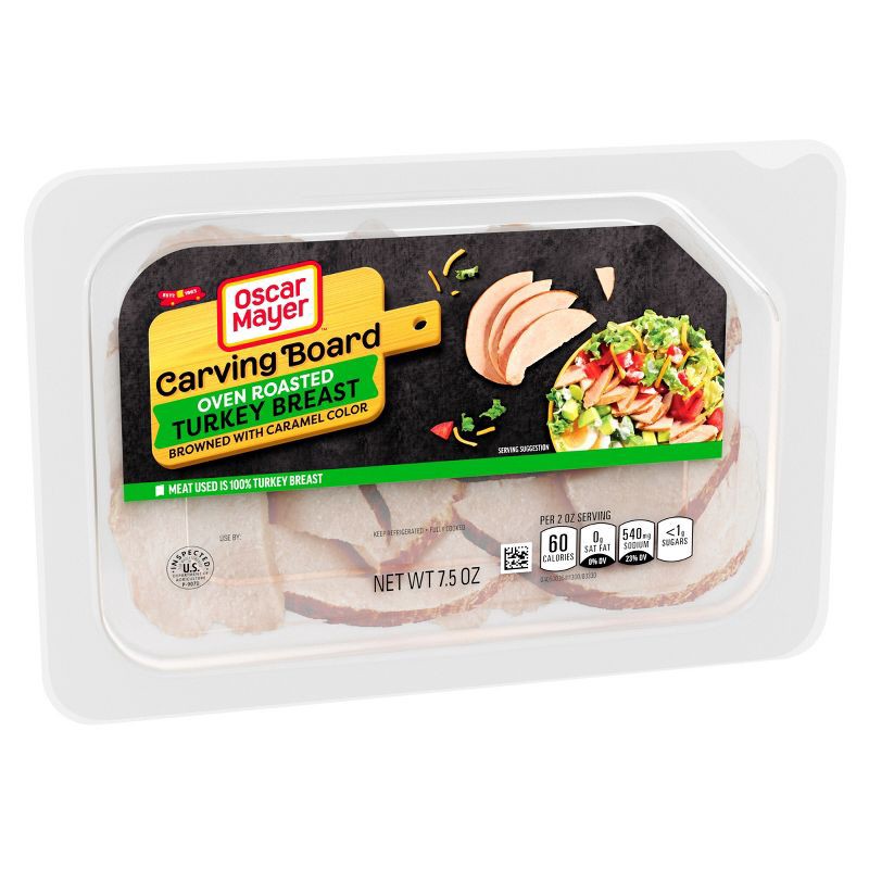 slide 8 of 10, Oscar Mayer Carving Board Oven Roasted Turkey Breast Sliced Lunch Meat - 7.5oz, 7.5 oz