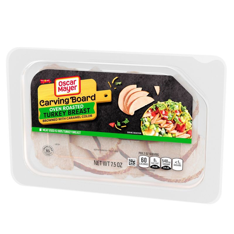 slide 9 of 10, Oscar Mayer Carving Board Oven Roasted Turkey Breast Sliced Lunch Meat - 7.5oz, 7.5 oz