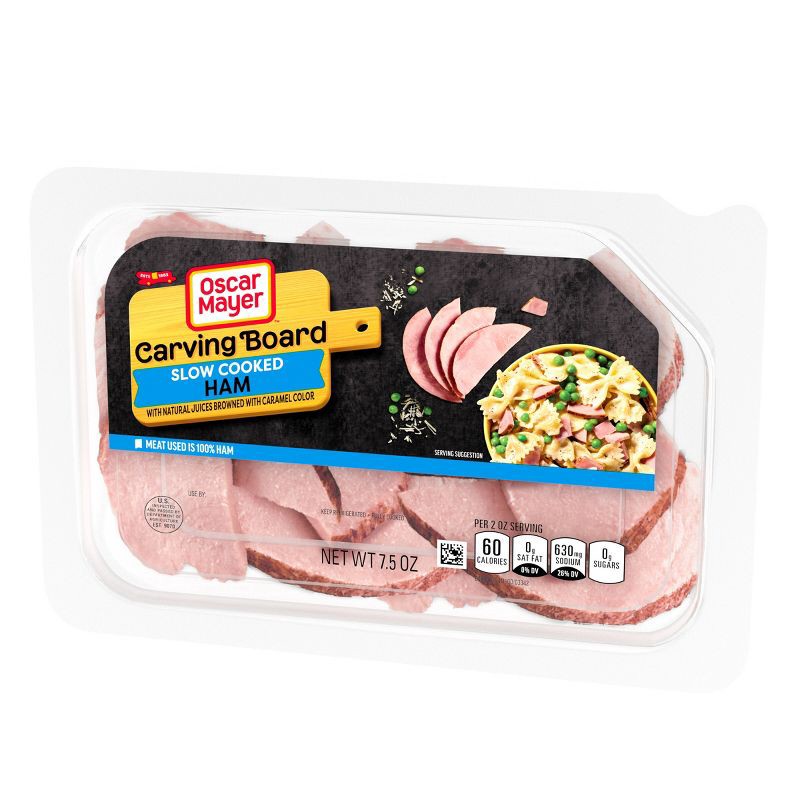 slide 9 of 9, Oscar Mayer Carving Board Slow Cooked Ham Sliced Lunch Meat - 7.5oz, 7.5 oz