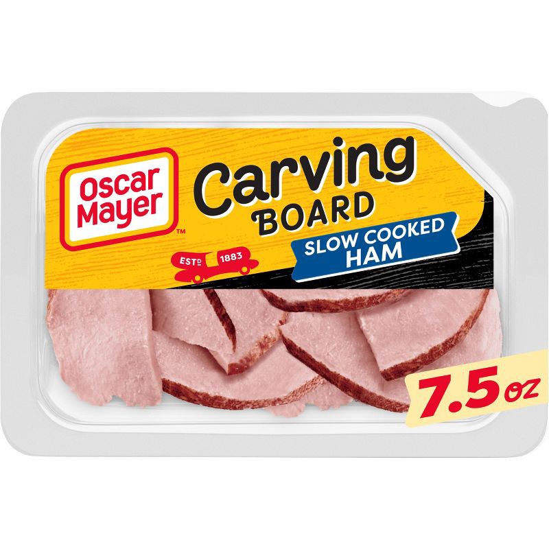 slide 1 of 9, Oscar Mayer Carving Board Slow Cooked Ham Sliced Lunch Meat - 7.5oz, 7.5 oz