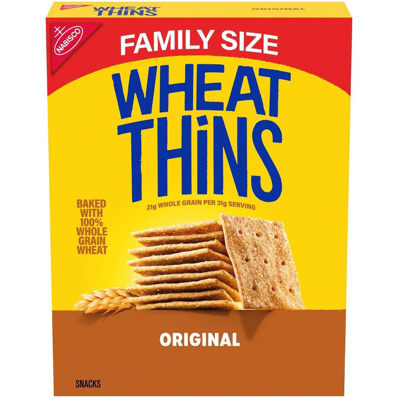 slide 1 of 12, Wheat Thins Original Whole Grain Wheat Cracker Snacks Family Size - 14oz, 14 oz
