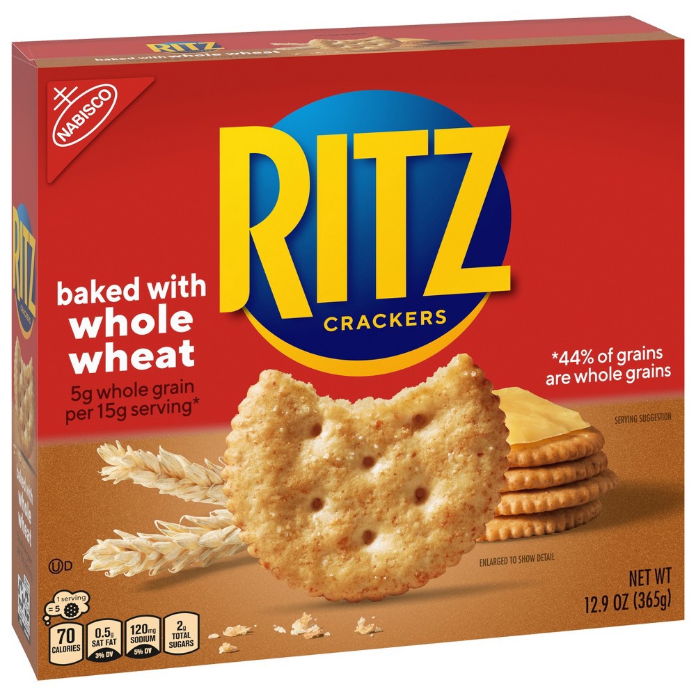slide 9 of 13, Ritz Whole Wheat Crackers, 12.9 oz